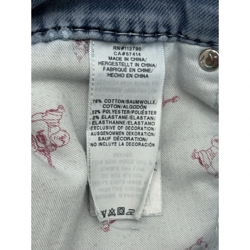 True Religion World Tour Section Slim Seat Jeans Light Wash Size 32 Y2K